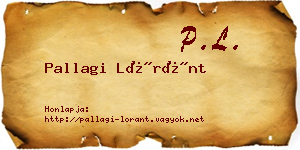 Pallagi Lóránt névjegykártya